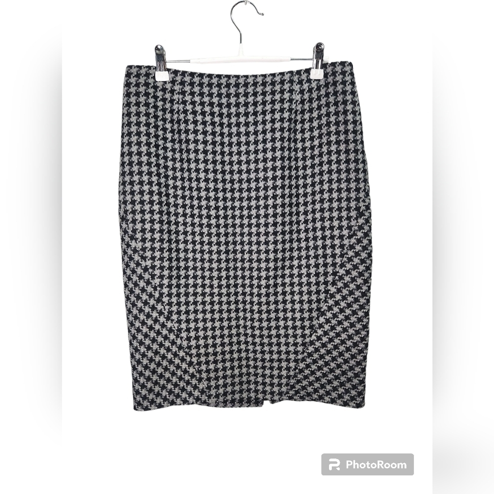 Brooks Brothers Wool Blend Petite Houndstooth Pencil Skirt 10P